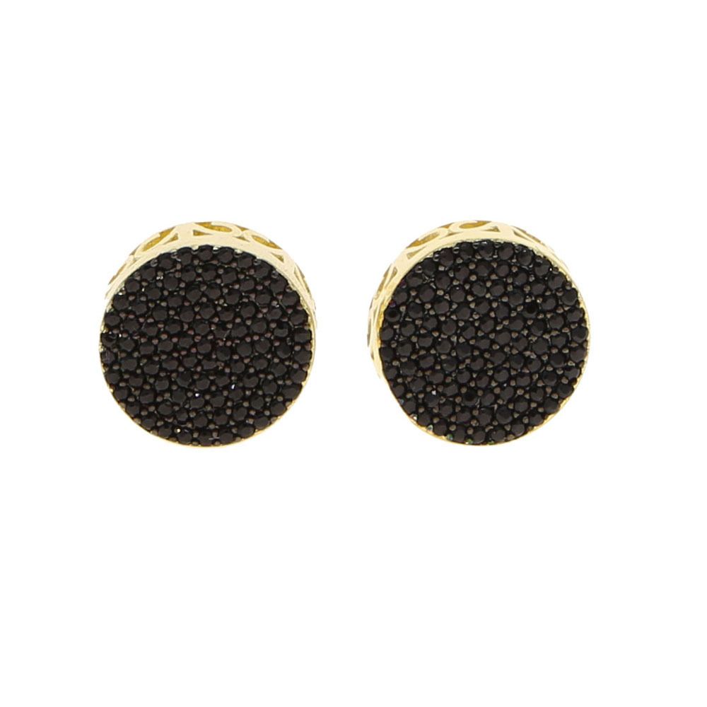 Women's Jewelry Round Black Zircon Earrings Hip Hop Fashion Trend Earrings_ipsvogv.com