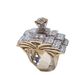 Sanjie's New Full Diamond Heart Eight Arrow Zircon Set Creative Banquet Engagement Ring_ipsvogv.com