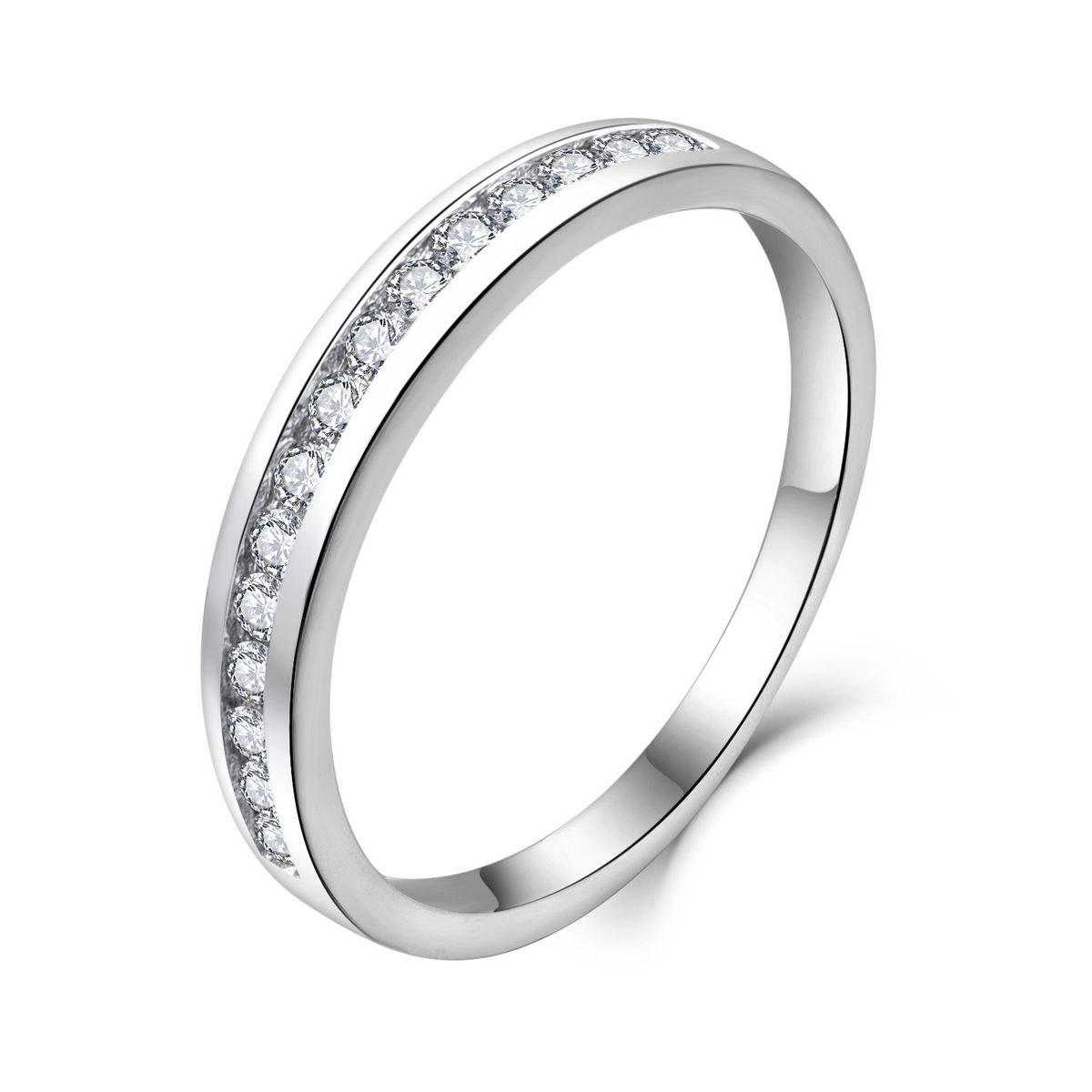 Sterling silver classic retro zircon diamond band ring_ipsvogv.com