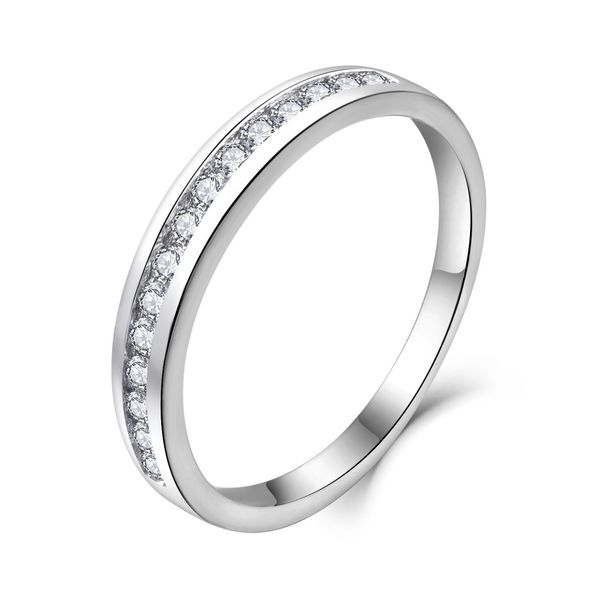 Sterling silver classic retro zircon diamond band ring_ipsvogv.com