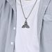 Nordic Celtic triangle knot star moon sun titanium steel necklace myth Odin triangle knot pendant_ipsvogv.com