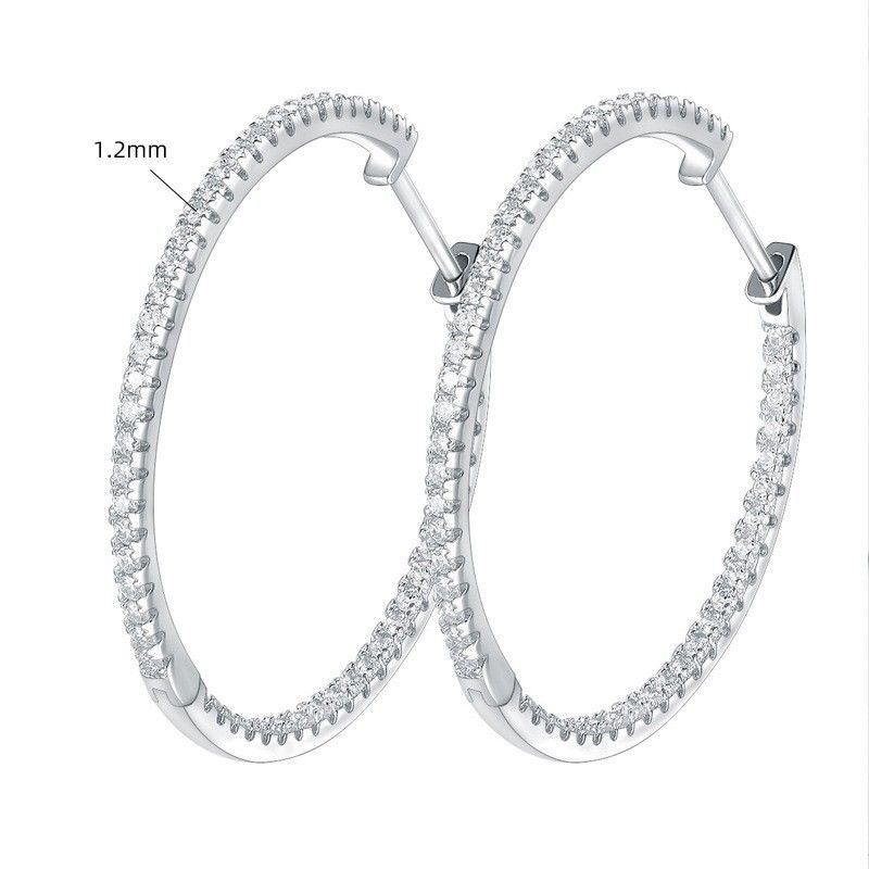 Silver Moissanite Earrings Fashion High End Full Diamond Earrings For Women Moissanite Earrings_ipsvogv.com