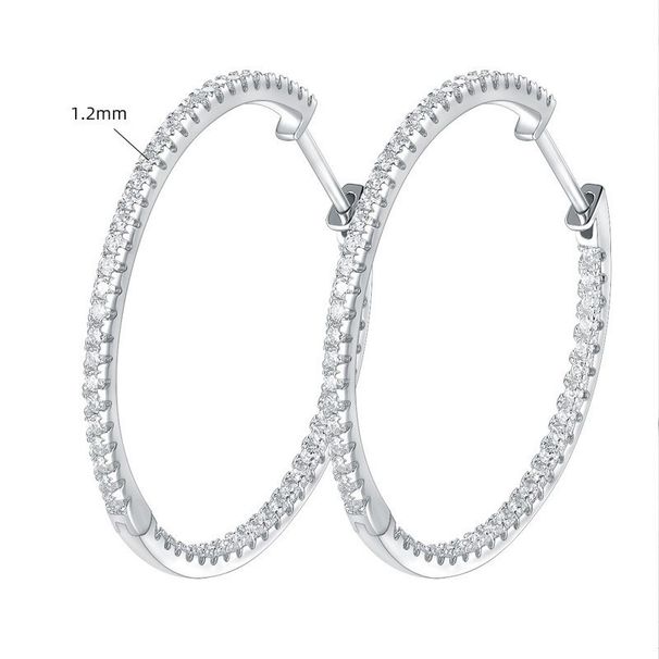 Silver Moissanite Earrings Fashion High End Full Diamond Earrings For Women Moissanite Earrings_ipsvogv.com