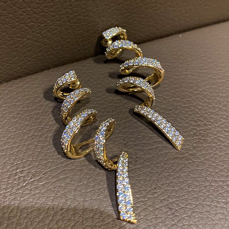 Cao Shi Exaggerates Earrings For Women's Banquet Dress Accessories, Inlaid With Sparkling Zircon Lines Jewelry_ipsvogv.com