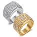New Hip-Hop Nightclub Jewelry Titanium Steel Gold-Plated Full Diamond Luxurious Men's Ring_ipsvogv.com