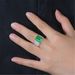 Korean Version Of Natural Emerald For Men, Fully Plated With Diamond, Green Zircon, And Colored Gemstone, Open Ring_ipsvogv.com