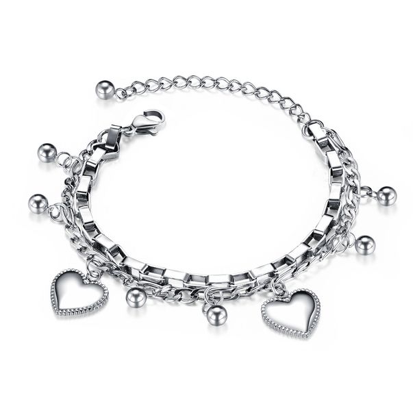 Women's Jewelry Fashion Multi Layer Stainless Steel Bracelet Round Bead Love Titanium Steel_ipsvogv.com