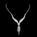 Silver Water Diamond Necklace & Earrings Set - Wing Design Wedding Jewelry For Women, Elegant 2-Piece Gift_ipsvogv.com