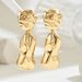 Geometric New Fashion OL Pleated Female Earrings Versatile Niche Special Shaped Metal Design Earrings Wholesale Earrings_ipsvogv.com