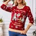 Women's Clothing red Christmas sweater women autumn and winter new snowflake Christmas pullover sweater_ipsvogv.com