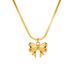 Gold Bowknot Necklace French Style Elegant Snake Light Luxury High-end Ribbon Knot Clavicle Chain_ipsvogv.com