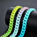 Men's Jewelry Paint Gradient Titanium Steel Color Cuban Necklace Men's Summer Ins Hip Hop Non Fading Jewelry Niche High End Necklace_ipsvogv.com