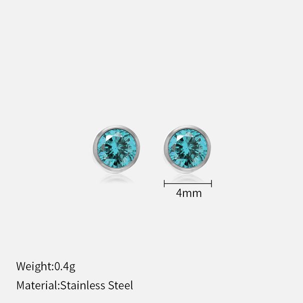 Women’s Jewelry Set Fashion Simple Rhinestone Earrings Personality Fashion Women's December Colored Diamond Stainless Steel Earrings_ipsvogv.com