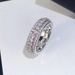 Sanjie's New Minimalist Ring With Three Rows Of Diamond Inlaid Jewelry, Fashionable Bridal Princess Ring, Women's_ipsvogv.com
