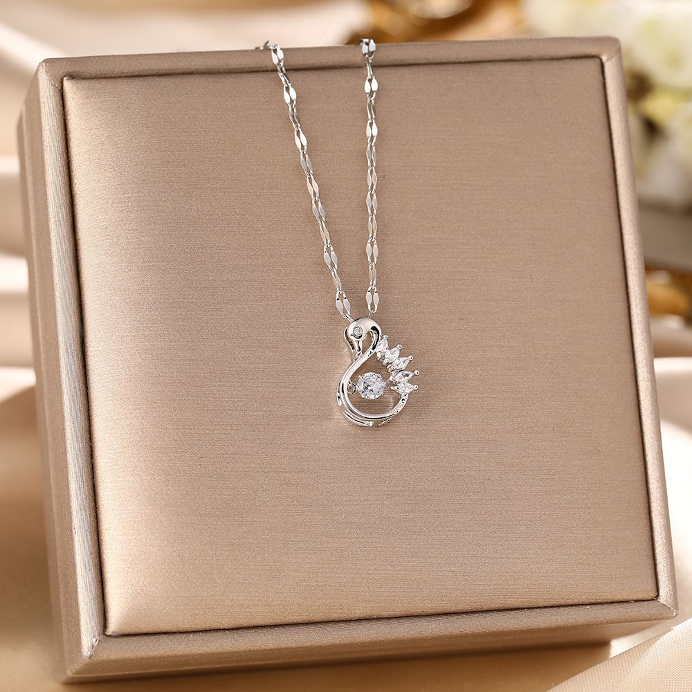 Korean Version Internet Celebrity Live Streaming Titanium Steel Necklace For Women, Fashionable And Dynamic Heart,_ipsvogv.com