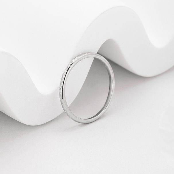 Niche Design 999 Full Silver Sky Star Women's Frost Sandblasting Closed Plain Ring New Product Accessories_ipsvogv.com