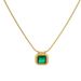 Advanced Grandmother Green Stone Pendant Necklace For Women's Versatile 2023 New Gold Plated Clavicle Sweater Neck Chain_ipsvogv.com