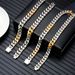 Women's Jewelry Gold And Silver Stitching Necklace Jewelry High End Hip Hop Stainless Steel Cuban Chain Female Sweater Chain Jewelry_ipsvogv.com
