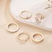 New Combination Fashion Gold Dot Diamond Leaf Chain 5-piece Set Ring_ipsvogv.com