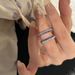 Medieval Purple White Contrasting Dual Tone Diamond Colorful Zircon Ring, Niche Design, Versatile And High-end Feel_ipsvogv.com