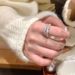 Starry Sky, Pearl, Double Layered Zircon, Simple, High End, Niche Fashion Ring, Finger Ring_ipsvogv.com