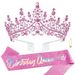 Birthday Party Decoration Props Crown Glitter Shoulder Strap Queen BIRTHDAY QUEEN Etiquette Belt Set_ipsvogv.com