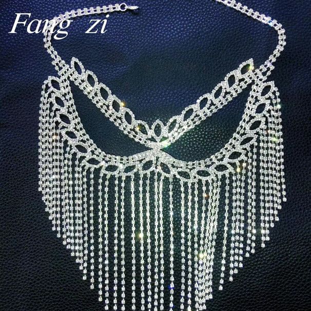 High end luxury rhinestone long tassel mask fashion masquerade zircon mask facial jewelry_ipsvogv.com