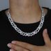 Men's Hip Hop Cuban Link Chain With Colorful Zircon Stones, Stylish Geometric Design, 46cm & 51cm Lengths Fashion Trend Men's Necklace_ipsvogv.com