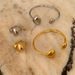 Unisex Real Gold Electroplated Titanium Steel Irregular Polished Open Ring_ipsvogv.com