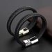New Leather Alloy Fashion Punk Jewelry Hot Selling Men's Bracelet_ipsvogv.com