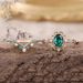 Sanjie Emerald Alloy Inlaid With Green Zircon Rose Gold Pair Ring_ipsvogv.com