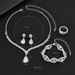 2024 Fashion Bridal Jewelry Set Four-Piece Full Diamond Tassel Necklace Earrings Bracelet Ring_ipsvogv.com