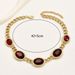 Personality Exaggerated Necklace Female Temperament Glass Ruby Clavicle Chain Geometric Shape Niche Versatile Necklace_ipsvogv.com