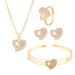 Diamond butterfly love jewelry set ins style creative design heart shaped necklace four piece set_ipsvogv.com