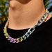 Men's Jewelry Fashion Jewelry Colorful Diamond Stainless Steel Cuban Necklace Niche Design Light Luxury Titanium Steel Hip Hop Jewelry_ipsvogv.com