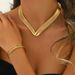 2025 new necklace bracelet set for women with exaggerated punk style design, collarbone chain, multi-layer open collar_ipsvogv.com