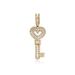 Super Flash INS Trend Square Diamond Clavicle Chain Heart Key Pendant High End Light Luxury Net Celebrity Necklace_ipsvogv.com