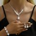 Bridal Zircon Necklace Earrings Jewelry Set Wedding Banquet Dress Chain Fashion Versatile Elegant Accessories_ipsvogv.com