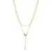 Korean Version Butterfly Necklace Women's Titanium Steel Double-layer Pearl Long Tassel Pendant Electroplated Color_ipsvogv.com