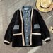 Women's Clothing Denim splicing two piece cardigan sweater jacket _ipsvogv.com