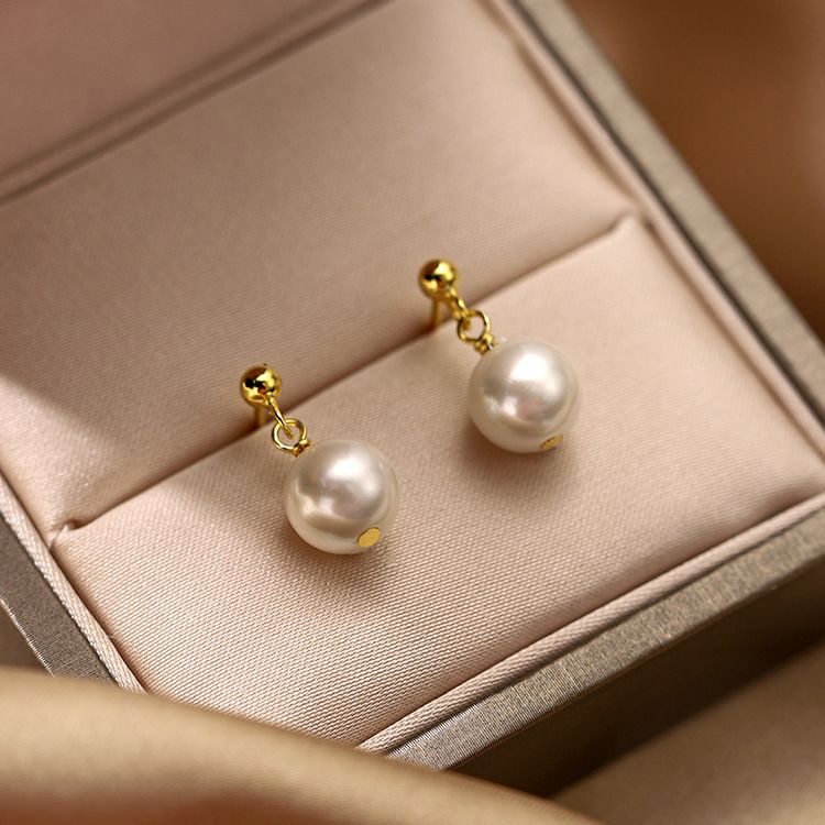 Simple S999 Sterling Silver Pearl Exquisite Earrings_ipsvogv.com
