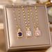 Korean Fashion Titanium Steel Necklace, Women's Gold Square Diamond Inlaid Pendant, Light Luxury, Niche Feeling,_ipsvogv.com