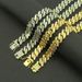 Accessories: Men's hip-hop set with colored diamonds, geometric square Cuban necklace_ipsvogv.com