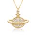 Ins Style Planet Necklace Copper Micro Inlaid Colored Zircon Personalized Planet Pendant Gold Plated Necklace For Women_ipsvogv.com