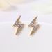 Cao Shi's Mini Lightning Zircon Earrings, Female Minimalist Temperament, Student Earrings_ipsvogv.com