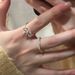 Korean Pearl Bow Double Layer Elastic Cross For Women's New Light Luxury Index Finger With Advanced Sense Ring_ipsvogv.com