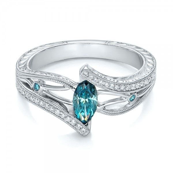 Sanjie Luxury Sea Blue Topaz Engagement Ring Jewelry_ipsvogv.com