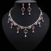 Banquet Accessories Noble Luxury Geometric Irregular Zircon Pendant Necklace Earring Set_ipsvogv.com