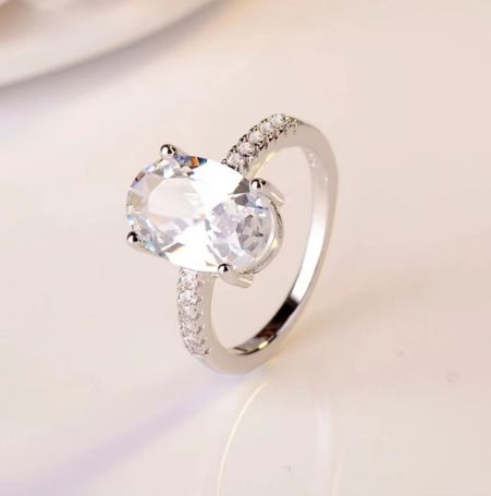 New 3 Carat Pigeon Egg Moissanite Four Claw High End White Copper Ring Wedding Proposal Birthday Gift For Women_ipsvogv.com
