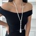 Jewelry Temperament Tassel Pearl Women's Simple Long Bead Collarbone Chain Necklace_ipsvogv.com